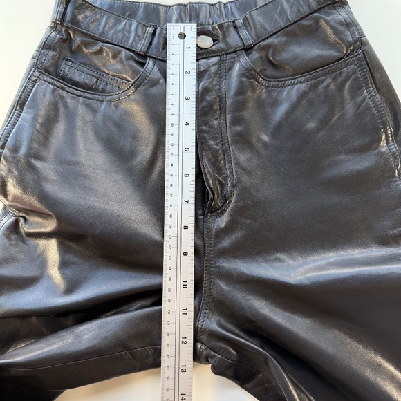 Berman's Vintage Leather Pants 12" Rise Black Size 7 - Picture 8 of 13